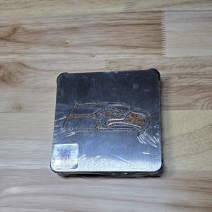 Seahawks Silver and Brown Metal Coaster Set